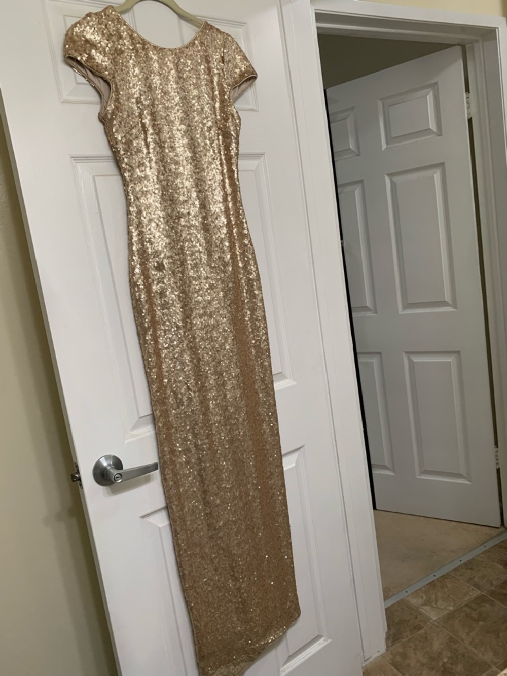Dress the Population Gold Sequin Maxi Dress